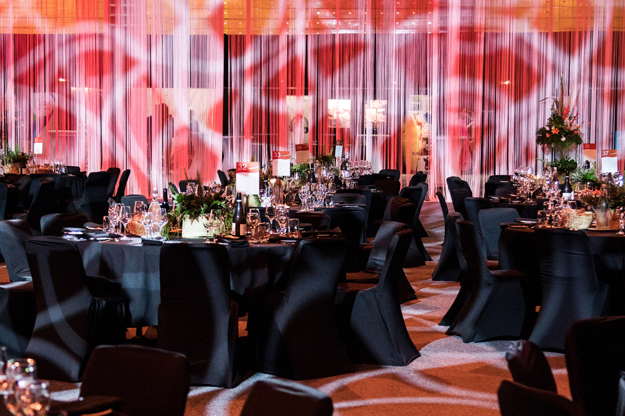 Dinner set up at TSB Stadium